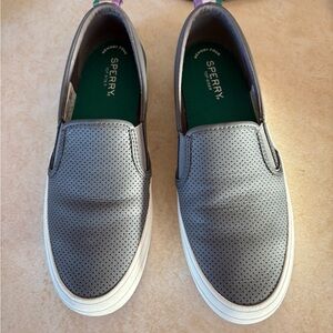 Women’s Sperry slip on sneaker!   Gray!   Worn only once